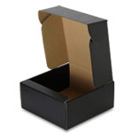 Black Linen Corrugated Mailer Boxes - 8-3/4 x 9 x 4 in.