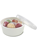Round White Macaron Container - Fits 7