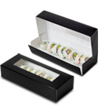 Black Sushi Boxes with Window - 8-1/2 x 3-1/2 x 1-3/4 in.