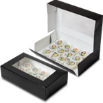 Black Sushi Boxes with Window - 8-1/2 x 5 x 2 in.