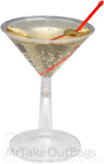 6 oz. Clear Disposable Plastic Martini Glasses