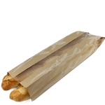 Winter Wheat Design Paper Bread Bags w/ PLA Window - 5.25 x 3.25 x 20"