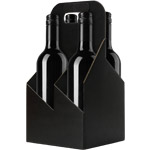 Black, 4 bottles Wine Carrier (750ml bottles)