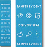 Food Delivery Tamper Evident Labels - Blue - 6.5 x 1.5 in.