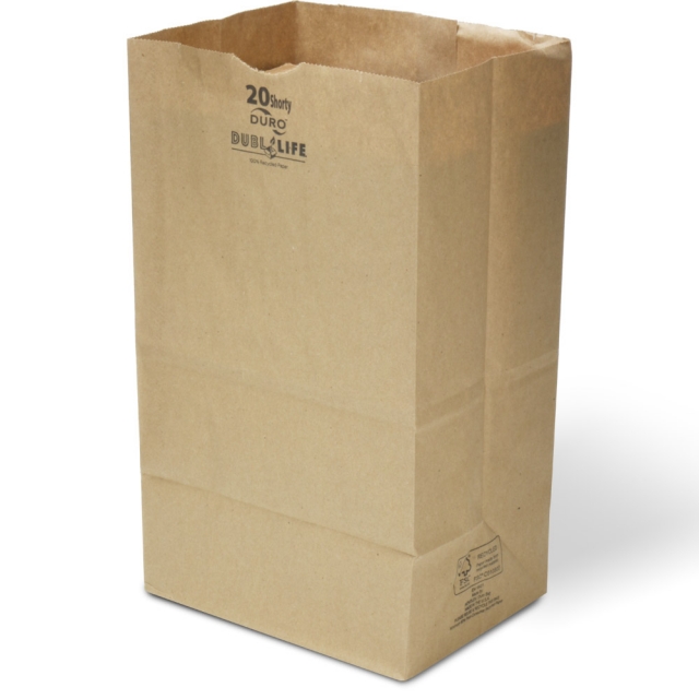 20lb. Shorty Natural Brown Kraft SOS Bags