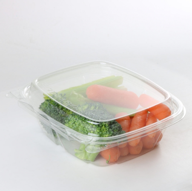 Clear Tamper-Resistant, Tamper-Evident Clamshell Container with Hinged Dome Lid - 8 oz.