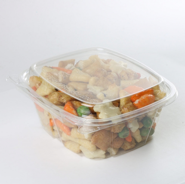 Clear Tamper-Resistant, Tamper-Evident Clamshell Container with Hinged Dome Lid 12 oz.