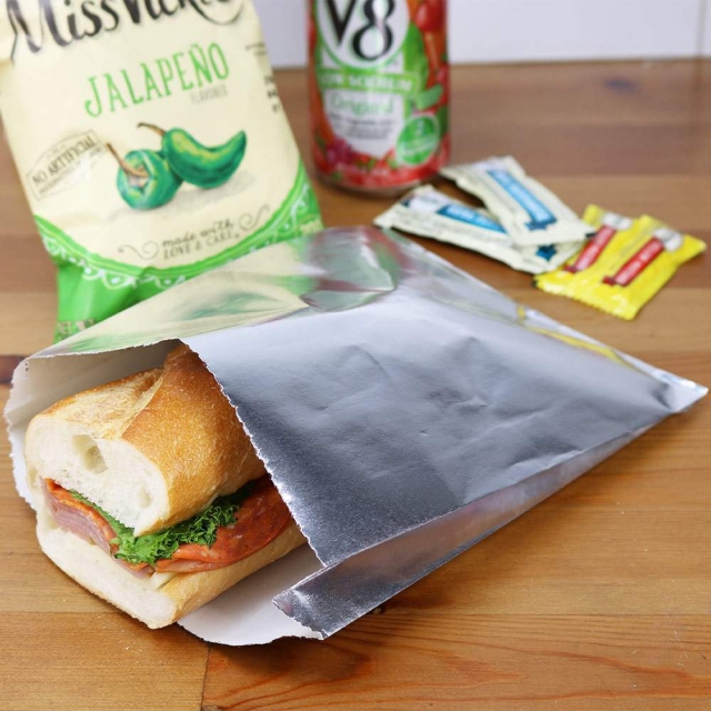 Foil / Paper Jumbo Insulated Sandwich and Burger Bag