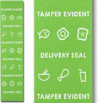 Food Delivery Tamper Evident Labels - Green - 6.5 x 1.5 in.