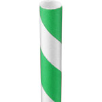 Green Striped Paper Straws Coated with Bees Wax - Individually Wrapped