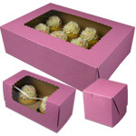 Pink Strawberry Tinted Cupcake Boxes - 100% Recycled Material