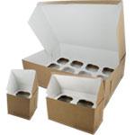 Natural Brown Kraft Outside - White Interior Cupcake Boxes