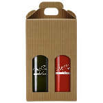 Tall Bottle Gift Box - Natural Textured Rib Window 2 - Bottle Carrier