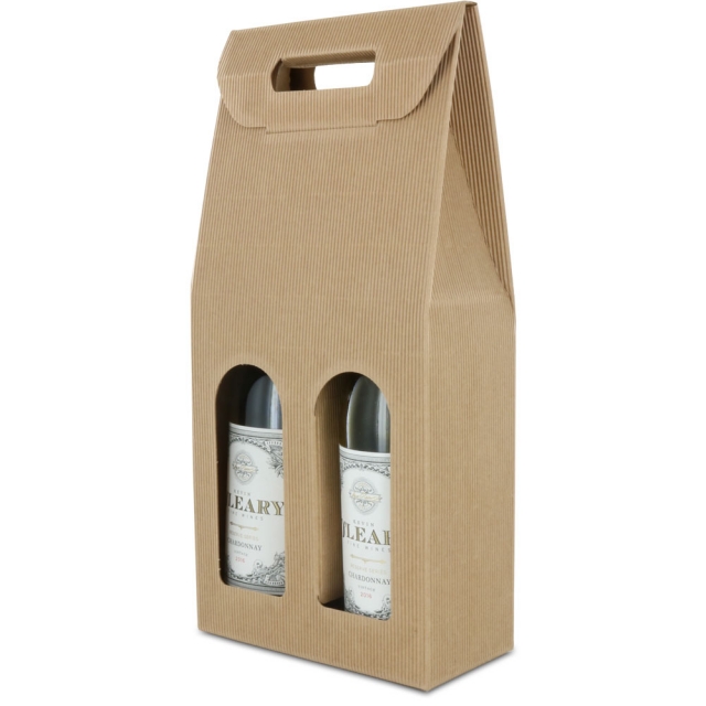 Tawny Textured Rib 2-Bottle Wine Carrier