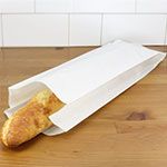 White Paper Bags for Bread / Bakery - 5.25 X 2.75 x 16 in.