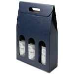 Navy Blue Three Bottle Wine Carrier Boxes