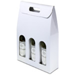 White Three Bottle Wine Carrier Boxes