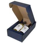 Navy Blue Two Bottle Wine Gift Box