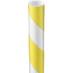 Yellow Striped Paper Straws Coated with Bees Wax